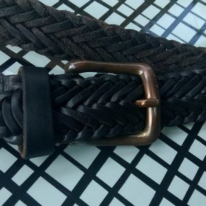 Braided leather belt 32